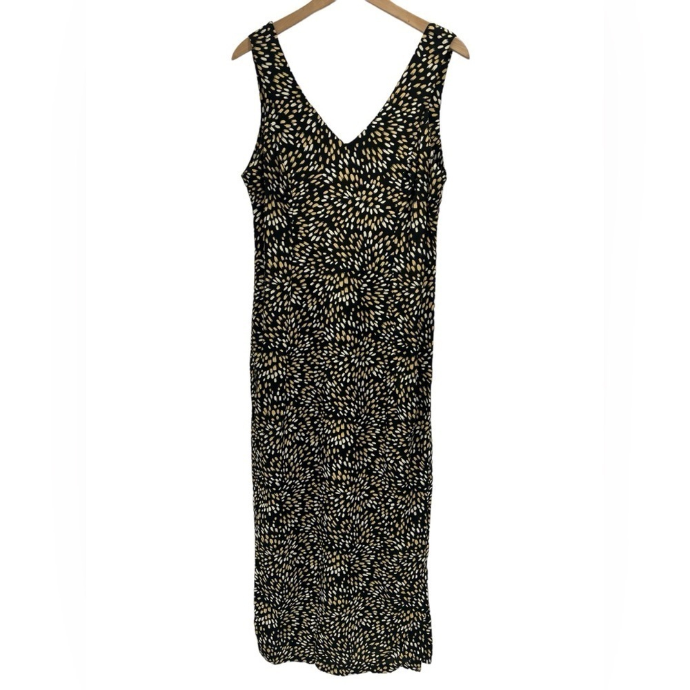 Vintage French Connection Made in USA Sleeveless V Neck Long Sheath Dress - 9/10